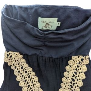 Judith March Navy and White Strapless Maxi Dress Size Small